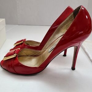 Luciano Padovan Red Patent Leather Heel